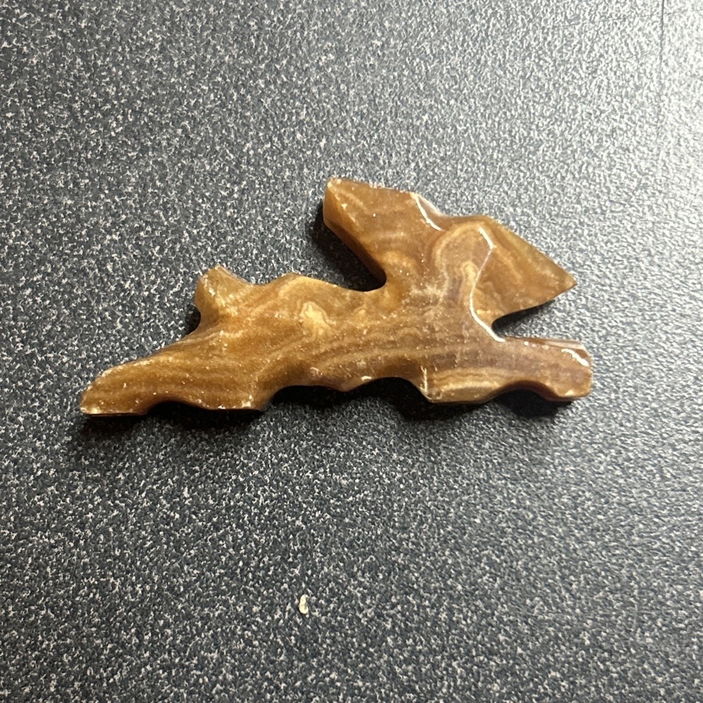 Hand Carved Amber Stone Rabbit Decorative Collectible Mini Figurine